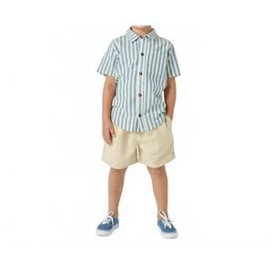 NEW PINK CHICKEN boys jack short sleeve shirt in blue stripe